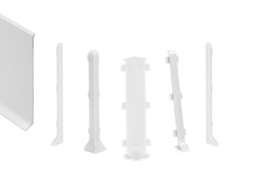 AKCESORIA DO LISTWY ALUMINIOWEJ LP59 LP80 BIAŁE