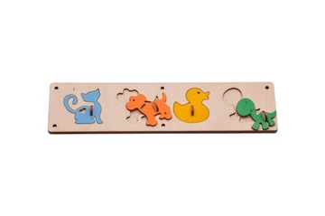 KOLOROWE PUZZLE DO TABLICY SENSORYCZNEJ ZWIERZĄTKA