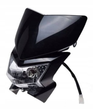 Uniwersalna motocyklowa Lampa Owiewka Cross Enduro czarna h4 35w 12V NOWA!