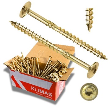 Wkręty ciesielskie 10x280 do drewna łeb talerzowy WKCP TORX KLIMAS 25 szt.