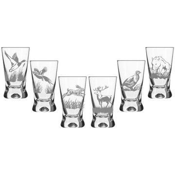 KIELISZKI DO WÓDKI MYŚLIWSKIE 25ml ZDOBIENIE GRAWER