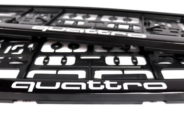 НАБОР РАМОК НОМЕРНОГО ЗНАКА AUDI QUATTRO ИЗ 2-Х КАЧЕСТВ!!!