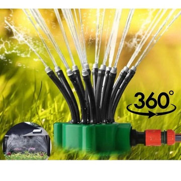 ИМПУЛЬСНЫЙ ВРАЩАЮЩИЙСЯ НА 360° САДОВЫЙ ДОЖДЕВАТЕЛЬ ДЛЯ ПОЛИВА ТРАВЫ 12 ФОРСУНКОВ