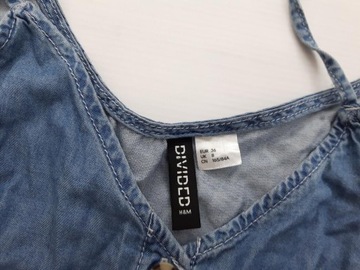 H&M jeansowa SUKIENKA na lato MODNA postarzana _ 36