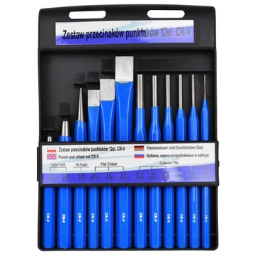 НАБОР ПУАНСОНОВ, ПУАНСОНОВ, ФРЕЗ, ТОЧЕК, 12 шт.