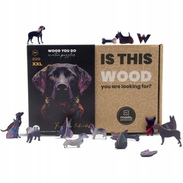 Деревянный пазл СОБАКА Лабрадор 418 деталей размера XXL