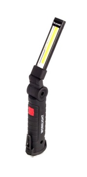 Lampa warsztatowa akumulatorowa LED COB, 900 lm, z latarką, mała