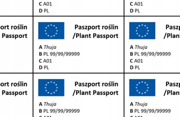 Паспорта растений 38х21 мм 650 шт на фольге в листах А4.
