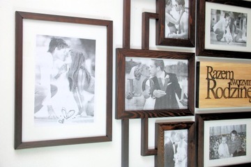 Галерея Деревянный мультирамка Фоторамка Фото Подарок