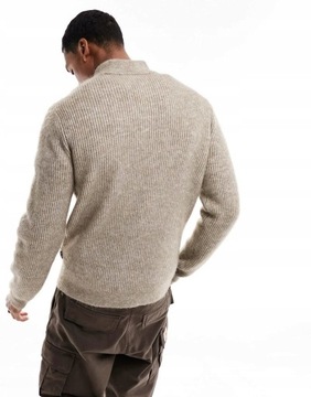 Only & Sons NH2 rgx brązowy klasyczny sweter półgolf zip 3XL