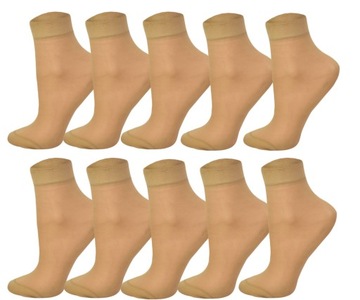 10 пар бежевых носков-колготок