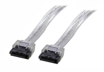 Kabel SATA (6GB/S), METALOWE ZATRZASKI, SREBRNY