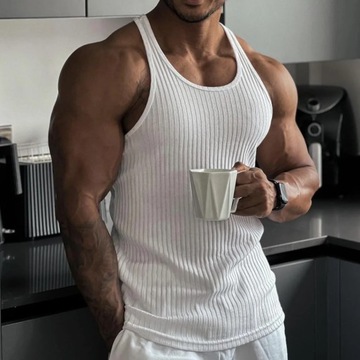 Large Size Men's Sleeveless Summer Knitted Vertica