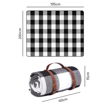 ИЗОЛИРОВАННОЕ ПЛЯЖНОЕ ОДЕЯЛО КОВРИК ДЛЯ ПИКНИКА 200x200, БОЛЬШОЕ, ВОДОНЕПРОНИЦАЕМОЕ, СКЛАДНОЕ, НА РЕМЕНКАХ