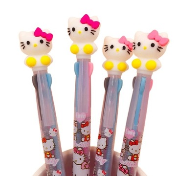 HELLO KITTY długopisy 3 kolorowe z kotkiem KOTEK dla dzieci do szkoły