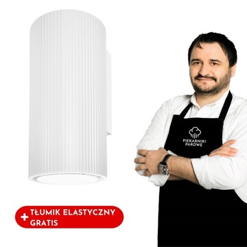 OKAP ŚCIENNY CIARKO DESIGN MONOGRAM P BIAŁY + tłumik elastyczny gratis!