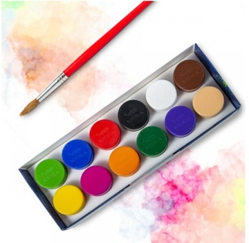 КРАСКИ ДЛЯ ИНТЕНСИВНЫХ ШКОЛЬНЫХ ПЛАКАТОВ KIDEA 12 цветов x 20 мл