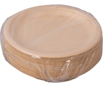 ТАРЕЛКИ ИЗ САХАРНОГО Тростника КРУГЛЫЕ ОДНОРАЗОВЫЕ БУМАЖНЫЕ ТАРЕЛКИ 23см 50x