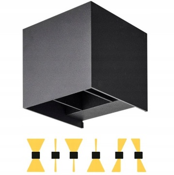 KINKIET ZEWNĘTRZNY ELEWACYJNY LAMPA OGRODOWA LED 7W IP65 ANTRACYT ALUMINIUM