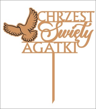 Topper do tortu, kwiatów - CHRZEST ŚWIĘTY GOŁĄB