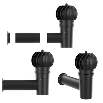 Удлинительная труба для бокового камина Sidevent, 20 см, диаметр 110, ЧЕРНЫЙ