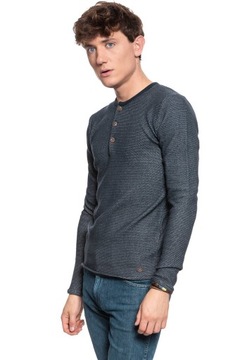 MUSTANG MULTICOLOR HENLEY MĘSKI SWETER ROZPINANY M