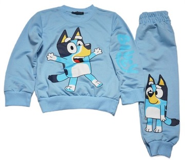 Pieski piękny komplet dres 104-110 4-5 joggersy i bluza bawełna błekit