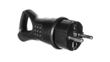 Брызгозащищенная резиновая вилка Uni-Schuko с держателем IP44 черная 16А ORNO