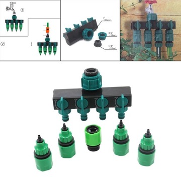 Разветвитель садового шланга, 4-ходовой кран
