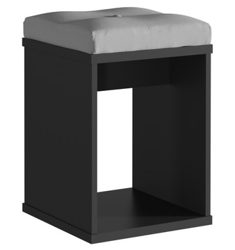 TABORET STOŁEK SIEDZISKO DO TOALETKI CZARNY