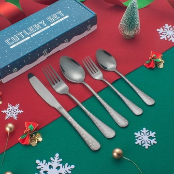 Рождественский Узор Элемент Набор Посуды Из Нержавеющей Стали Домашний Западный Стейк