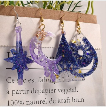 Силиконовая форма BFS628 для подвески для смол Boho Magic Planet Stars