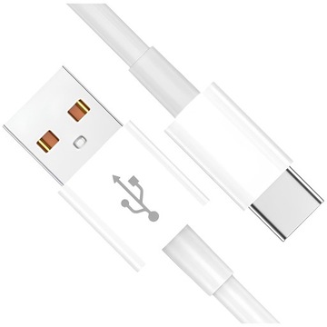 USB-C Uniwersalny Kabel Ładowanie Transfer Danych Wzmacniany 1m 3A biały