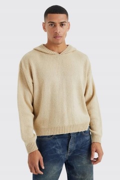 Boohoo NG6 pit beżowy klasyczny sweter z kapturem M
