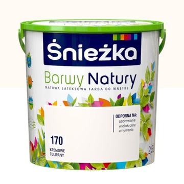 Farba do ścian Barwy Natury 2,5l 170 Kremowe Tulip