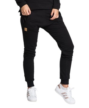 Spodnie dresowe baggy wąskie, kieszenie, M/L
