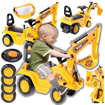 БОЛЬШОЙ ЭКСКАВАТОР ДВИЖУЩИЙСЯ КОВШ с горшком до 25 КГ Подарок ребенку