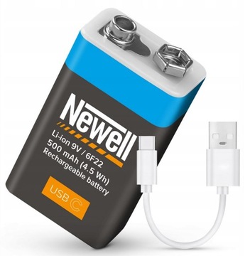 Akumulator Bateria Newell 9 V R9 USB-C 500 mAh