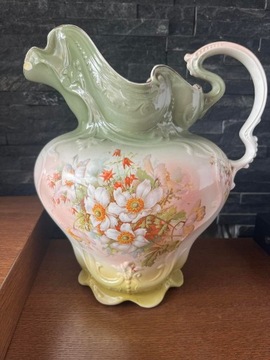 Wielki stary dzban porcelanowy sygnowany