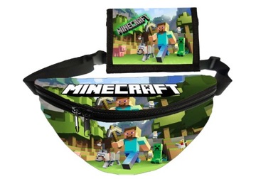 KOMPLET Minecratf Portfel sportowy + NERKA zestaw