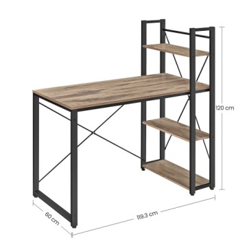 LOFT индустриальный двухсторонний письменный стол с полкой