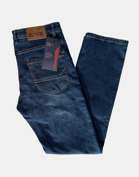 Spodnie Jeansowe Męskie Granatowe Texasy Dżinsy BIG MORE JEANS N103 W40 L32