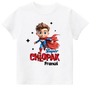 Koszulka DZIEŃ CHŁOPAKA SUPER CHŁOPAK PREZENT 146