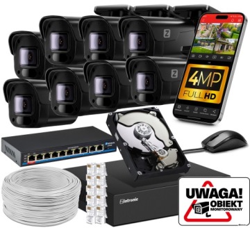Sada Monitorování 4MP Ip Poe 8 Kamer 4MPx 1TB Náhled Aplikace Černá