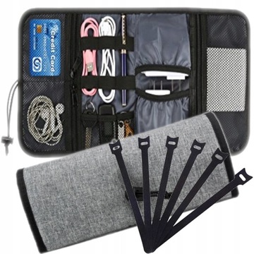 SET ORGANIZER PODRÓŻNY TORBA KABLE+RZEPY PORZĄDEK