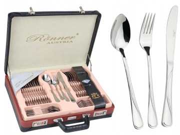 KOMPLET SZTUĆCÓW SZTUĆCE 12 OSÓB WALIZKA 72 el.