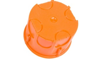 Коробка для скрытого монтажа 60мм, оранжевая пластина, 10 шт.