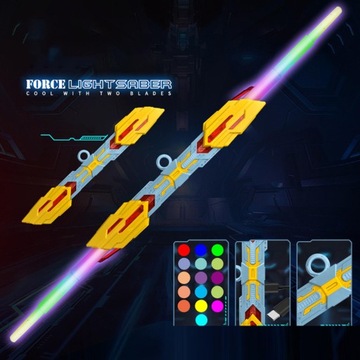 Светодиодный световой меч, детали костюма, вращение на 360 градусов, светящийся желтый цвет