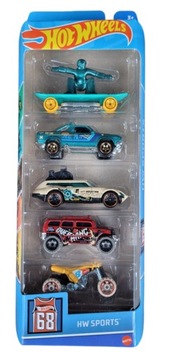 Auta Hot Wheels zestaw 5 autek seria HW Sports