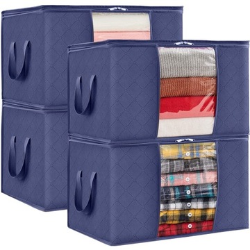 4x ORGANIZER POKROWIEC TORBY DO PRZECHOWYWANIA UBRAŃ POŚCIELI PREMIUM 4x84L